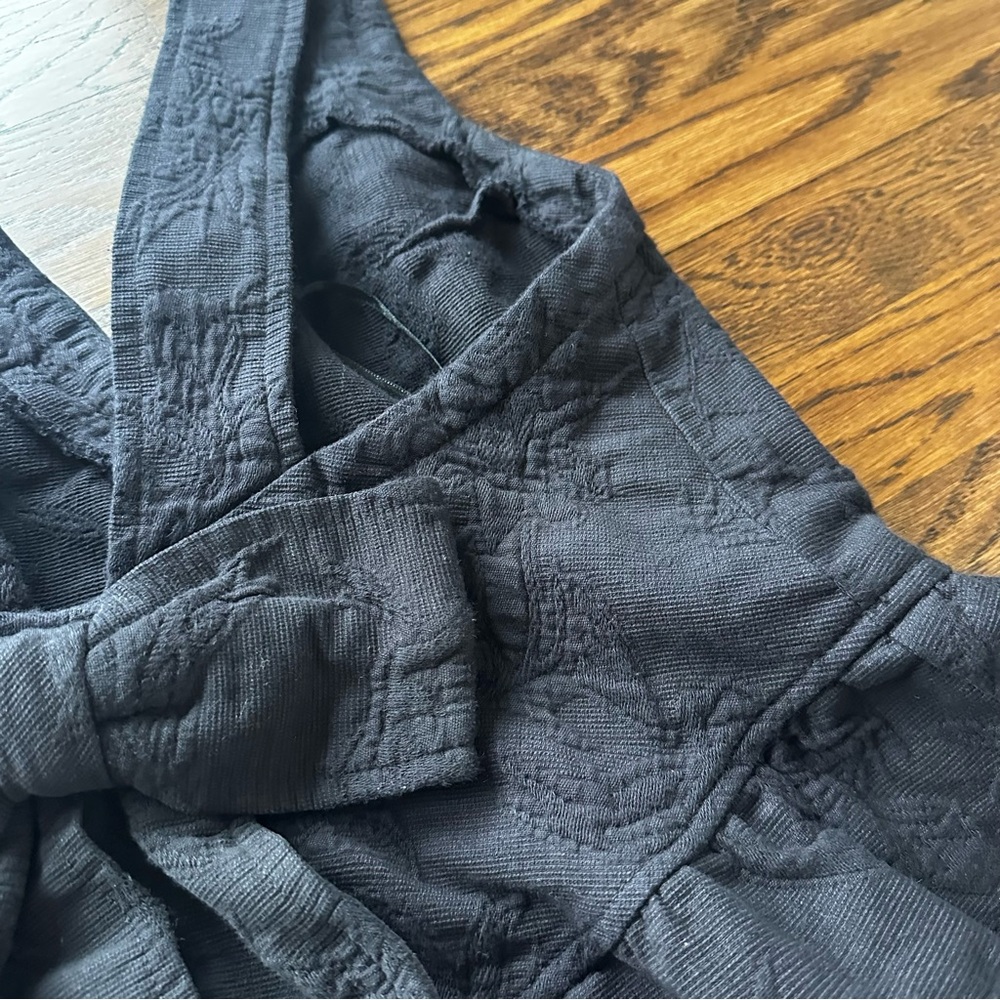 Free People Elegant Black Bow-Back Mini cocktail Dress - Picture 9 of 16